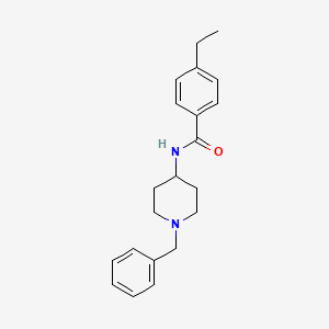 molecular formula C21H26N2O B4625948 N-(1-benzylpiperidin-4-yl)-4-ethylbenzamide 