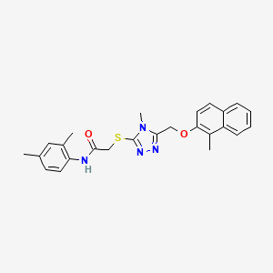 molecular formula C25H26N4O2S B4626004 N-(2,4-dimethylphenyl)-2-[(4-methyl-5-{[(1-methylnaphthalen-2-yl)oxy]methyl}-4H-1,2,4-triazol-3-yl)sulfanyl]acetamide 