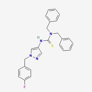 molecular formula C25H23FN4S B4626037 N,N-dibenzyl-N'-[1-(4-fluorobenzyl)-1H-pyrazol-4-yl]thiourea 