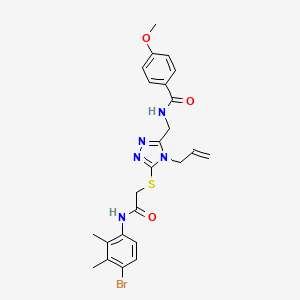 molecular formula C24H26BrN5O3S B4626410 N-{[5-({2-[(4-bromo-2,3-dimethylphenyl)amino]-2-oxoethyl}sulfanyl)-4-(prop-2-en-1-yl)-4H-1,2,4-triazol-3-yl]methyl}-4-methoxybenzamide 