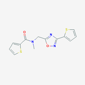 molecular formula C13H11N3O2S2 B4626434 N-methyl-N-[(3-thiophen-2-yl-1,2,4-oxadiazol-5-yl)methyl]thiophene-2-carboxamide 