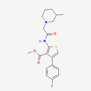molecular formula C20H23FN2O3S B4626588 Methyl 4-(4-fluorophenyl)-2-{[(3-methylpiperidin-1-yl)acetyl]amino}thiophene-3-carboxylate 