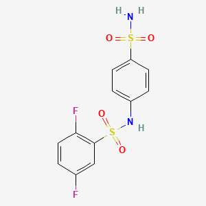 molecular formula C12H10F2N2O4S2 B4626737 N~1~-[4-(AMINOSULFONYL)PHENYL]-2,5-DIFLUORO-1-BENZENESULFONAMIDE 