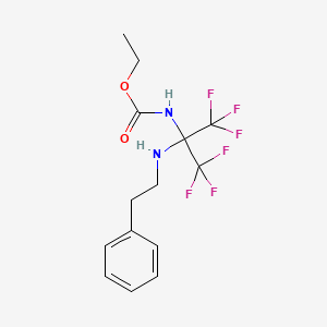 molecular formula C14H16F6N2O2 B4626753 ethyl [2,2,2-trifluoro-1-[(2-phenylethyl)amino]-1-(trifluoromethyl)ethyl]carbamate 