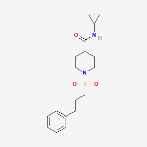 molecular formula C18H26N2O3S B4626813 N-cyclopropyl-1-[(3-phenylpropyl)sulfonyl]-4-piperidinecarboxamide 