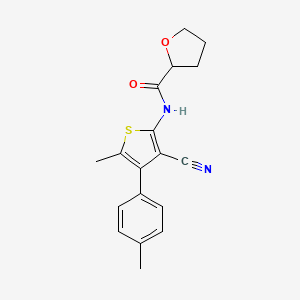 molecular formula C18H18N2O2S B4626825 N-[3-cyano-5-methyl-4-(4-methylphenyl)thiophen-2-yl]tetrahydrofuran-2-carboxamide 