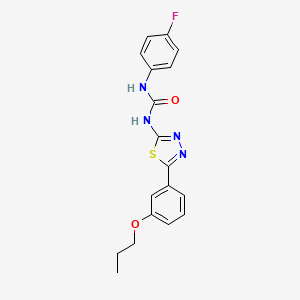 molecular formula C18H17FN4O2S B4626909 1-(4-Fluorophenyl)-3-[5-(3-propoxyphenyl)-1,3,4-thiadiazol-2-yl]urea 