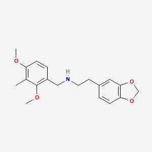 molecular formula C19H23NO4 B4626972 N-[2-(1,3-BENZODIOXOL-5-YL)ETHYL]-N-(2,4-DIMETHOXY-3-METHYLBENZYL)AMINE 