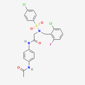molecular formula C23H20Cl2FN3O4S B4627053 N-[4-(acetylamino)phenyl]-N~2~-(2-chloro-6-fluorobenzyl)-N~2~-[(4-chlorophenyl)sulfonyl]glycinamide 