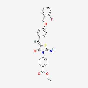 molecular formula C26H21FN2O4S B4627126 ETHYL 4-[(5Z)-5-({4-[(2-FLUOROPHENYL)METHOXY]PHENYL}METHYLIDENE)-2-IMINO-4-OXO-1,3-THIAZOLIDIN-3-YL]BENZOATE 