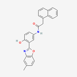 molecular formula C26H20N2O3 B4627228 N-[4-hydroxy-3-(5-methyl-1,3-benzoxazol-2-yl)phenyl]-2-naphthalen-1-ylacetamide 