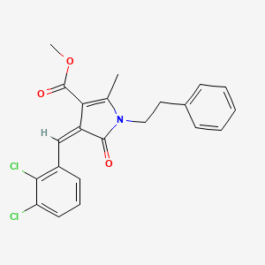 molecular formula C22H19Cl2NO3 B4627308 methyl (4Z)-4-(2,3-dichlorobenzylidene)-2-methyl-5-oxo-1-(2-phenylethyl)-4,5-dihydro-1H-pyrrole-3-carboxylate 