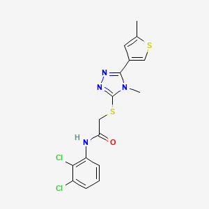 molecular formula C16H14Cl2N4OS2 B4627462 N-(2,3-DICHLOROPHENYL)-2-{[4-METHYL-5-(5-METHYL-3-THIENYL)-4H-1,2,4-TRIAZOL-3-YL]SULFANYL}ACETAMIDE 