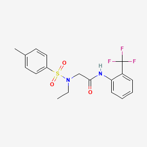 molecular formula C18H19F3N2O3S B4627653 N~2~-ethyl-N~2~-[(4-methylphenyl)sulfonyl]-N-[2-(trifluoromethyl)phenyl]glycinamide 