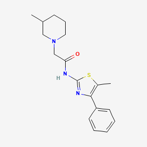 molecular formula C18H23N3OS B4627737 N-(5-methyl-4-phenyl-1,3-thiazol-2-yl)-2-(3-methylpiperidin-1-yl)acetamide 