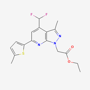 molecular formula C17H17F2N3O2S B4627763 ETHYL 2-[4-(DIFLUOROMETHYL)-3-METHYL-6-(5-METHYL-2-THIENYL)-1H-PYRAZOLO[3,4-B]PYRIDIN-1-YL]ACETATE 