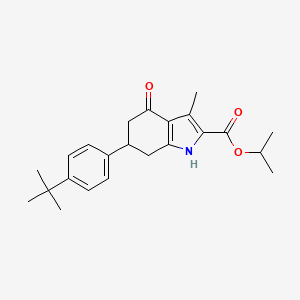molecular formula C23H29NO3 B4627840 propan-2-yl 6-(4-tert-butylphenyl)-3-methyl-4-oxo-4,5,6,7-tetrahydro-1H-indole-2-carboxylate 
