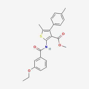 molecular formula C23H23NO4S B4627987 METHYL 2-(3-ETHOXYBENZAMIDO)-5-METHYL-4-(4-METHYLPHENYL)THIOPHENE-3-CARBOXYLATE 