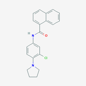 molecular formula C21H19ClN2O B462820 N-[3-chloro-4-(pyrrolidin-1-yl)phenyl]naphthalene-1-carboxamide CAS No. 330826-88-5