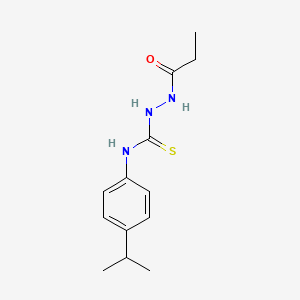 molecular formula C13H19N3OS B4628399 N-(4-isopropylphenyl)-2-propionylhydrazinecarbothioamide 