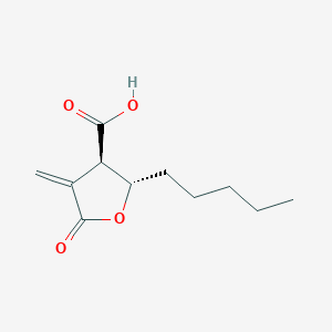 molecular formula C11H16O4 B046284 3-Carboxy-2-methylene-4-nonanolide CAS No. 112923-53-2