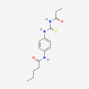 molecular formula C15H21N3O2S B4628496 N-[4-(propanoylcarbamothioylamino)phenyl]pentanamide 