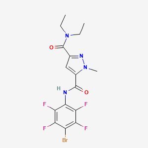 molecular formula C16H15BrF4N4O2 B4628505 N-(4-BROMO-2,3,5,6-TETRAFLUOROPHENYL)-N,N-DIETHYL-1-METHYL-1H-PYRAZOLE-3,5-DICARBOXAMIDE 