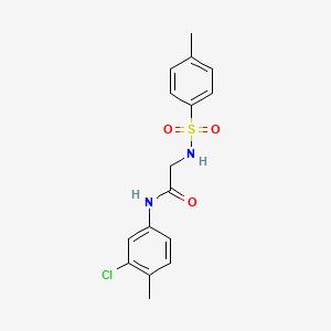 molecular formula C16H17ClN2O3S B4628673 N-(3-chloro-4-methylphenyl)-2-[(4-methylphenyl)sulfonylamino]acetamide 