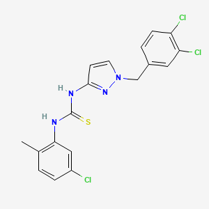 molecular formula C18H15Cl3N4S B4628835 N-(5-chloro-2-methylphenyl)-N'-[1-(3,4-dichlorobenzyl)-1H-pyrazol-3-yl]thiourea 