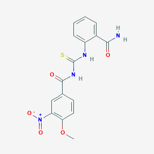 molecular formula C16H14N4O5S B4628854 N-[(2-carbamoylphenyl)carbamothioyl]-4-methoxy-3-nitrobenzamide 