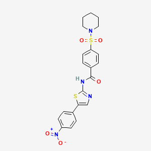 molecular formula C21H20N4O5S2 B4628944 N-[5-(4-nitrophenyl)-1,3-thiazol-2-yl]-4-piperidin-1-ylsulfonylbenzamide 