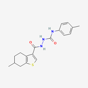 molecular formula C18H21N3O2S B4628950 N-(4-methylphenyl)-2-[(6-methyl-4,5,6,7-tetrahydro-1-benzothiophen-3-yl)carbonyl]hydrazinecarboxamide 