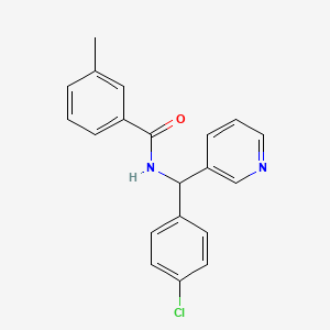 molecular formula C20H17ClN2O B4628959 N-[(4-chlorophenyl)(pyridin-3-yl)methyl]-3-methylbenzamide 