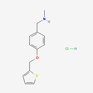 molecular formula C13H16ClNOS B4628967 N-methyl-1-[4-(thiophen-2-ylmethoxy)phenyl]methanamine;hydrochloride 