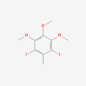 molecular formula C10H12I2O3 B046290 Benzene, 1,3-diiodo-4,5,6-trimethoxy-2-methyl- CAS No. 115592-75-1