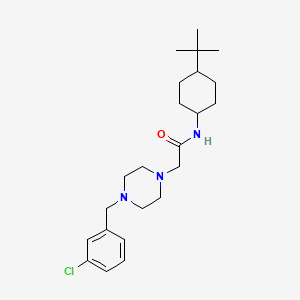 molecular formula C23H36ClN3O B4629065 N-(4-TERT-BUTYLCYCLOHEXYL)-2-{4-[(3-CHLOROPHENYL)METHYL]PIPERAZIN-1-YL}ACETAMIDE 