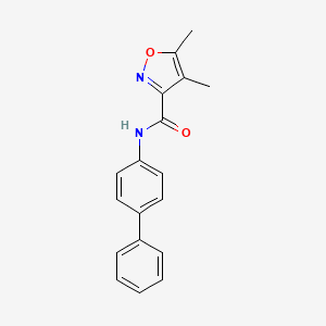 molecular formula C18H16N2O2 B4629130 N-(biphenyl-4-yl)-4,5-dimethyl-1,2-oxazole-3-carboxamide 