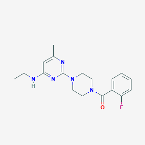 molecular formula C18H22FN5O B4629175 N-ethyl-2-[4-(2-fluorobenzoyl)piperazin-1-yl]-6-methylpyrimidin-4-amine 