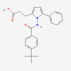 molecular formula C24H26N2O3 B4629231 3-(1-{[(4-tert-butylphenyl)carbonyl]amino}-5-phenyl-1H-pyrrol-2-yl)propanoic acid 