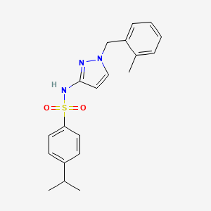 molecular formula C20H23N3O2S B4629248 N-{1-[(2-METHYLPHENYL)METHYL]-1H-PYRAZOL-3-YL}-4-(PROPAN-2-YL)BENZENE-1-SULFONAMIDE 