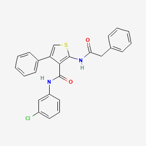 molecular formula C25H19ClN2O2S B4629291 N-(3-chlorophenyl)-4-phenyl-2-[(phenylacetyl)amino]thiophene-3-carboxamide 