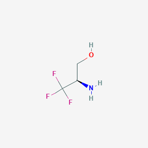 molecular formula C3H6F3NO B046293 (2R)-2-amino-3,3,3-trifluoropropan-1-ol CAS No. 174075-83-3