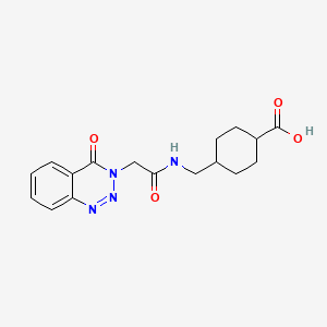 molecular formula C17H20N4O4 B4629307 trans-4-({[(4-oxo-1,2,3-benzotriazin-3(4H)-yl)acetyl]amino}methyl)cyclohexanecarboxylic acid 
