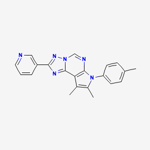molecular formula C21H18N6 B4629337 8,9-DIMETHYL-7-(4-METHYLPHENYL)-2-(3-PYRIDYL)-7H-PYRROLO[3,2-E][1,2,4]TRIAZOLO[1,5-C]PYRIMIDINE 