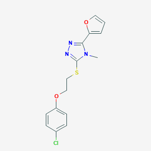 molecular formula C15H14ClN3O2S B462934 3-{[2-(4-chlorophenoxy)ethyl]sulfanyl}-5-(2-furyl)-4-methyl-4H-1,2,4-triazole CAS No. 723750-78-5