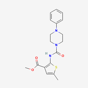 molecular formula C18H21N3O3S B4629398 METHYL 5-METHYL-2-{[(4-PHENYLPIPERAZINO)CARBONYL]AMINO}-3-THIOPHENECARBOXYLATE 