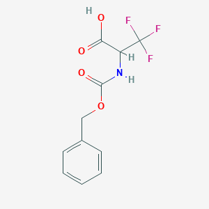 molecular formula C11H10F3NO4 B046294 2-(((Benzyloxy)carbonyl)amino)-3,3,3-trifluoropropanoic acid CAS No. 10068-52-7