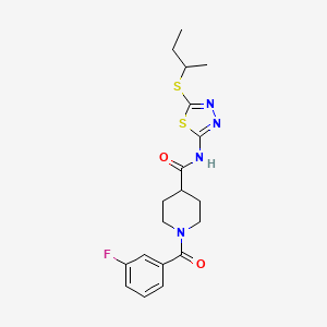 molecular formula C19H23FN4O2S2 B4629512 N-[5-(butan-2-ylsulfanyl)-1,3,4-thiadiazol-2-yl]-1-[(3-fluorophenyl)carbonyl]piperidine-4-carboxamide 