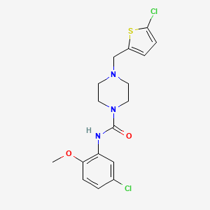molecular formula C17H19Cl2N3O2S B4629699 N-(5-chloro-2-methoxyphenyl)-4-[(5-chlorothiophen-2-yl)methyl]piperazine-1-carboxamide 