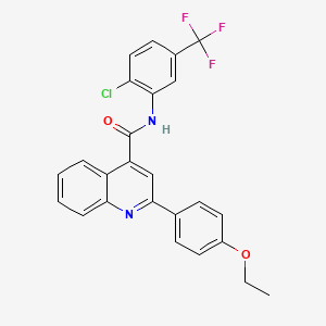 molecular formula C25H18ClF3N2O2 B4629773 N-[2-chloro-5-(trifluoromethyl)phenyl]-2-(4-ethoxyphenyl)quinoline-4-carboxamide 
